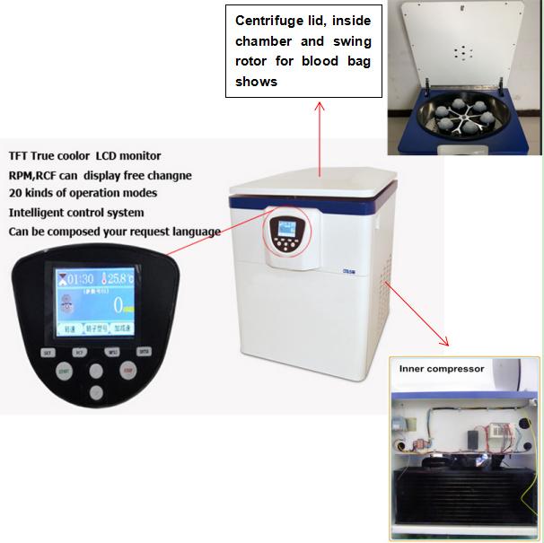 Large capacity Low speed Animal Horse Blood Bag Medical Centrifuges 1