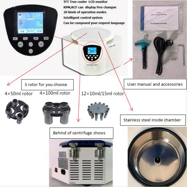 Benchtop Lab Tube Rotor Blood low speed Prf Centrifuge machine 0