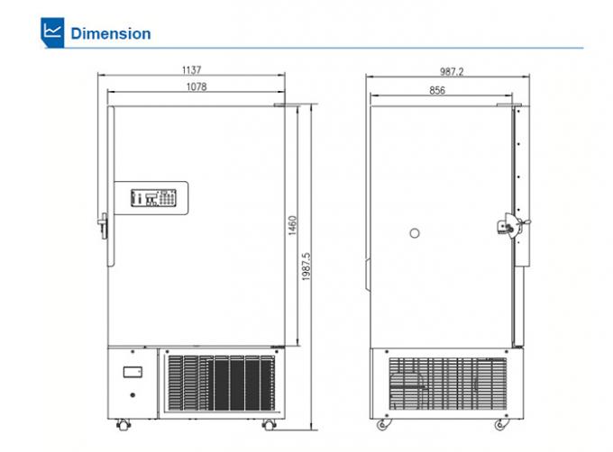 -86℃ Upright Ultra Low Temperature Freezer , Laboratory 678L -86 Degree Ultra Low Freezer 2