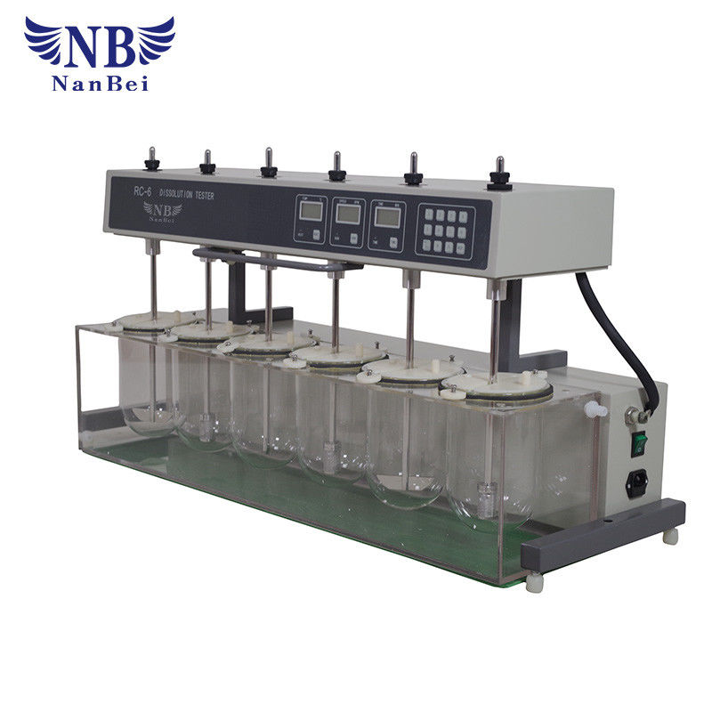 Smart Flip Dissolution Drug Testing Instrument Medical 6 Glass Cups 6 Railings